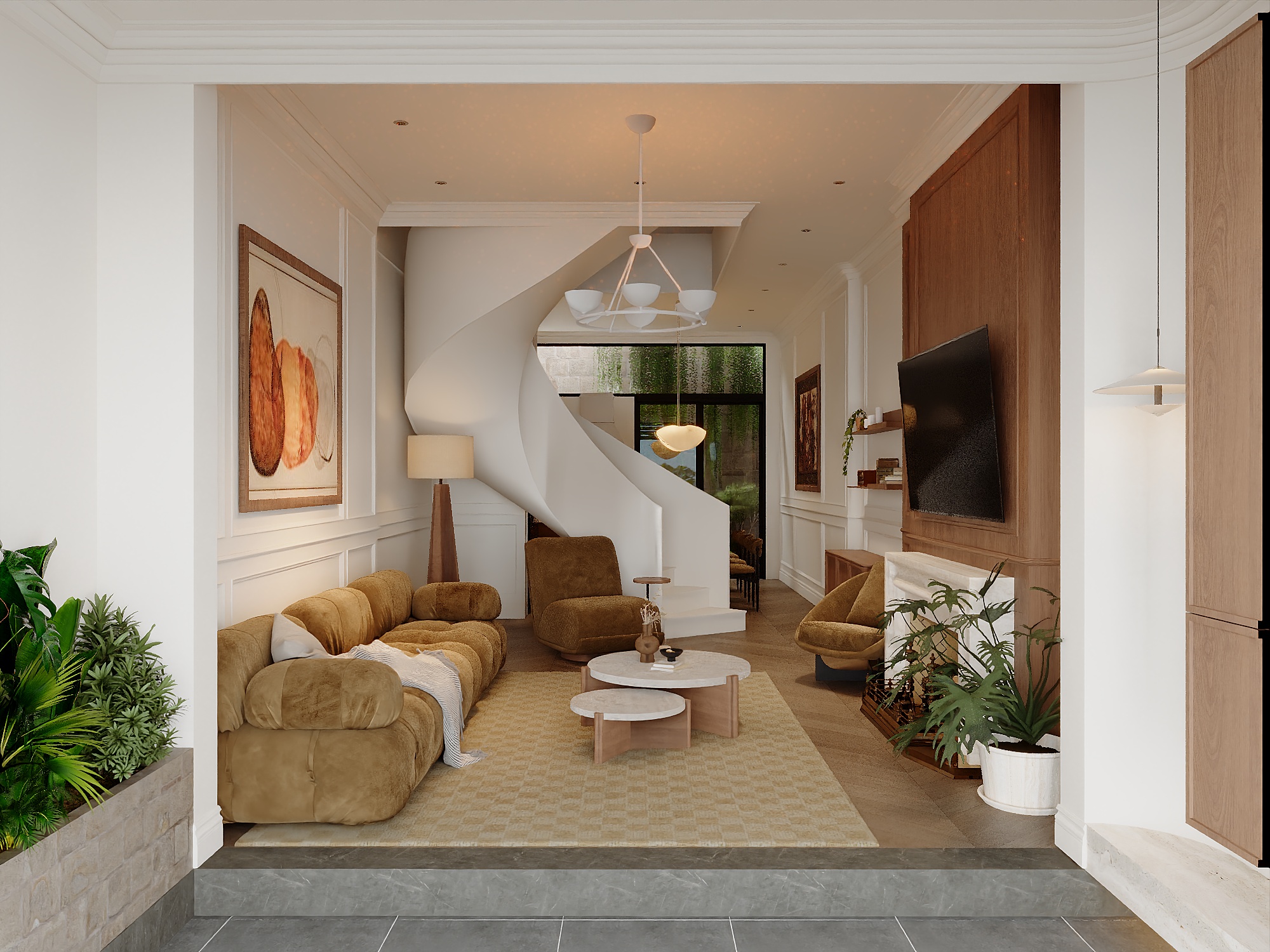 3D render Nhà Chị Hạnh, 195 Lê Trọng Tấn, Hà Nội